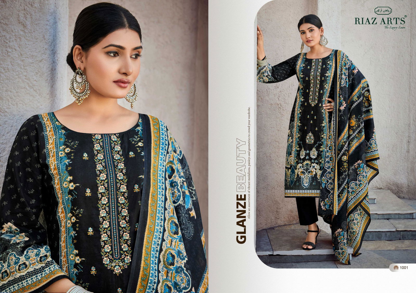 Mahjabeen By Riaz Arts Lawn Digital Printed Dress Material Exporters In India